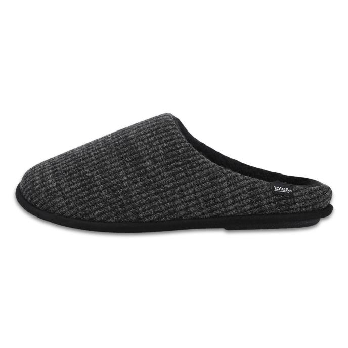 totes toasties® Mens Cord Mule Slippers Grey Extra Image 4